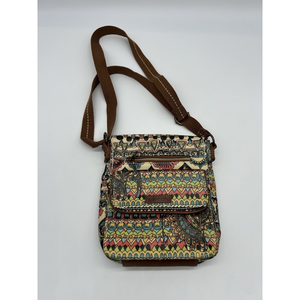 Sakroots‎ Peace Crossbody Bag Small Messenger With Zipper Pocket And Flap For ID